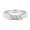 Image 2 : 1.00 ctw Straight Line Diamond Ring - 14KT White Gold