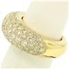 Image 5 : 18k Yellow Gold 4.46 ctw F VS Pave Set Round Brilliant Cut Diamond Dome Band Rin