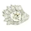 Image 1 : Platinum 2.31 ctw GIA Round Marquise Baguette Diamond Cocktail Ring