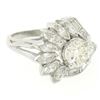 Image 7 : Platinum 2.31 ctw GIA Round Marquise Baguette Diamond Cocktail Ring
