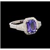 14KT White Gold 1.94 ctw Tanzanite and Diamond Ring
