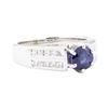 Image 1 : 1.86 ctw Sapphire And Diamond Ring - 14KT White Gold