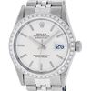 Rolex Mens Stainless Steel Silver Index 36MM Diamond Datejust Wristwatch