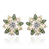 Image 1 : 14k White Gold 5.04CTW Quartz and Garnet and Diamond Earrings, (I2/H)