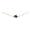 Image 2 : 0.85 ctw Diamond, Jade, and Pearl Necklace - 18KT White Gold
