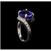 Image 4 : 6.82 ctw Tanzanite and Diamond Ring - 14KT White Gold