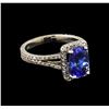 2.36 ctw Tanzanite and Diamond Ring - 14KT White Gold
