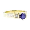 Image 1 : 1.24 ctw Sapphire And Diamond Ring - 14KT Yellow Gold