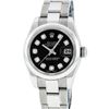 Image 2 : Rolex Ladies Stainless Steel Black Diamond Quickset Datejust Wristwatch With Rol