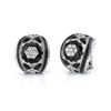 18k White Gold 1.14CTW Diamond and Onyx and Crystal Earrings, (SI1 /H-I)