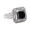4.94 ctw Black and White Diamond Ring - 14KT White Gold