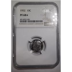 1952 ROOSEVELT DIME NGC PFOOF-68 STAR