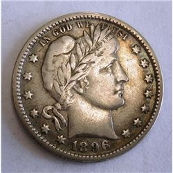 1896-O BARBER QUARTER VF-35