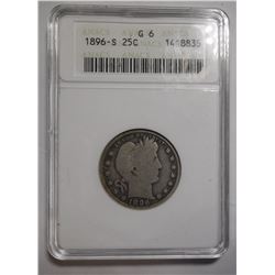 1896-S BARBER QUARTER ANACS GOOD-6