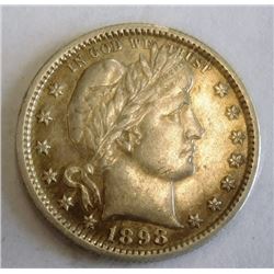 1898-S BARBER QUARTER AU-55