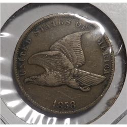 1858 SL FLYING EAGLE CENT XF