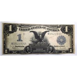 1899 $1.00 BLACK EAGLE SILVER CERTIFICATE NOTE XF