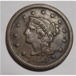 1853 LARGE CENT VF/XF