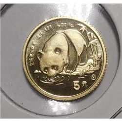 1987 1/20 OZ. GOLD PANDA PROOF