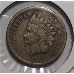 1860 INDIAN HEAD CENT VF