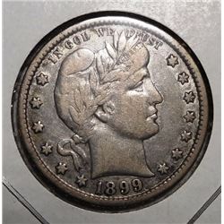 1899-O BARBER QUARTER VF-35