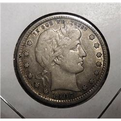 1907 BARBER QUARTER VF