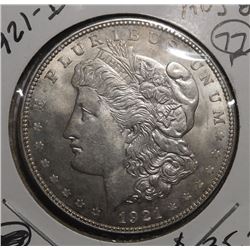 1921-D MORGAN DOLLAR AU-58