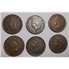 Image 1 : LOT OF SIX MISC. DATE INDIAN CENTS XF (6 COINS)