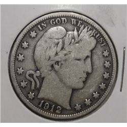 1912 BARBER HALF DOLLAR VG