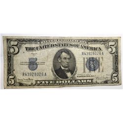 1934-D $5.00 SILVER CERTIFICATE VG