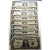 Image 1 : LOT OF NINE 1957 $1.00 SILVER CERTIFICATES F-AU (9 NOTES)