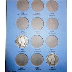 PARTIAL SET OF BARBER HALF DOLLARS AVE. CIRC. (42 COINS)