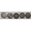 Image 2 : FIVE MISC. DATE SHIELD NICKELS AVE. CIRC. (5 COINS)