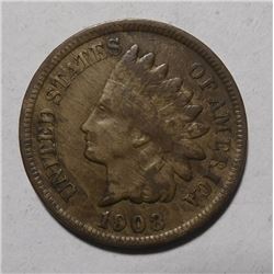 1908-S INDIAN HEAD CENT VF/XF