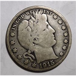 1915 BARBER HALF DOLLAR