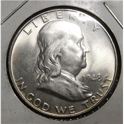 1948 FRANKLIN HALF DOLLAR BU FULL BELL LINES