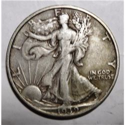 1939-S WALKING LIBERTY HALF DOLLAR XF