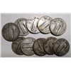 Image 1 : LOT OF TEN MIXED DATE STANDING LIBERTY QUARTERS GOOD-FINE (10 COINS)