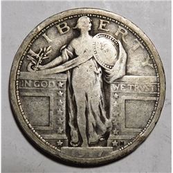 1917 TY I STANDING LIBERTY QUARTER GOOD