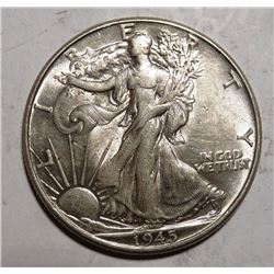 1945 WALKING LIBERTY HALF DOLLAR UNC