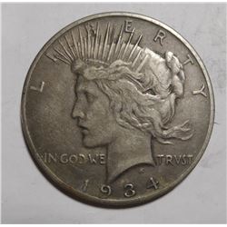 1934 PEACE DOLLAR XF-45