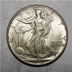 1943 WALKING LIBERTY HALF DOLLAR AU-58