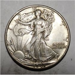 1943-D WALKING LIBERTY HALF DOLLAR XF-45