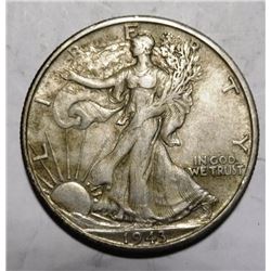 1943-S WALKING LIBERTY HALF DOLLAR XF-45