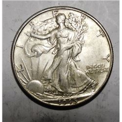 1945-D WALKING LIBERTY HALF DOLLAR AU-55