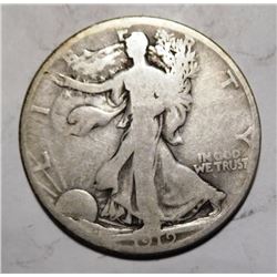 1919-D WALKING LIBERTY HALF DOLLAR GOOD