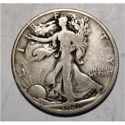 1920-D WALKING LIBERTY HALF DOLLAR FINE