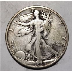 1933-S WALKING LIBERTY HALF DOLLAR F/VF