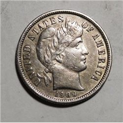 1909-O BARBER DIME AU