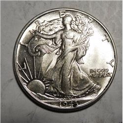 1943 WALKING LIBERTY HALF DOLLAR GEM BU